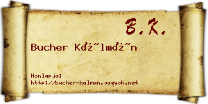 Bucher Kálmán névjegykártya